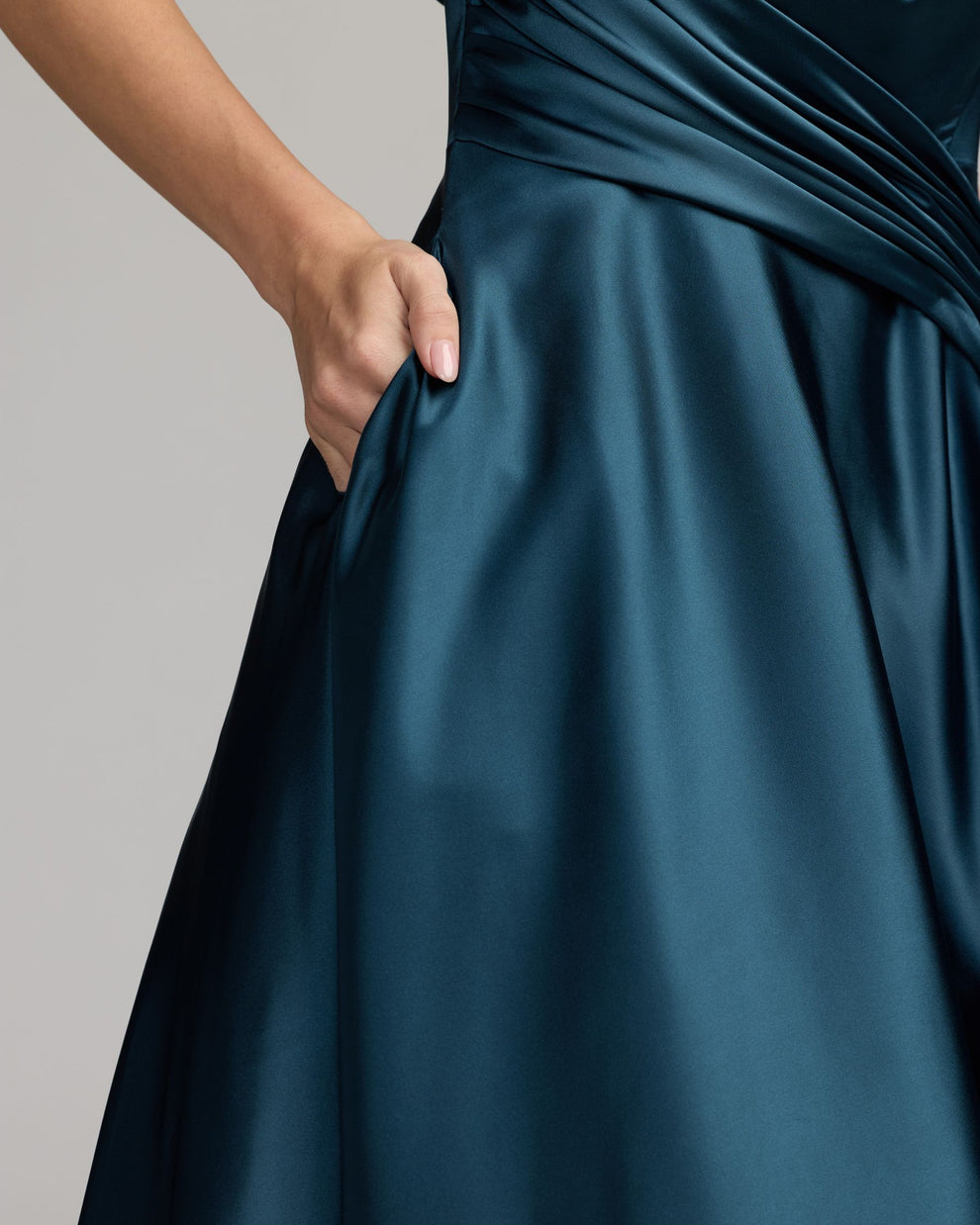 Strapless Straight Neck Floor-Length Satin Formal A-Line