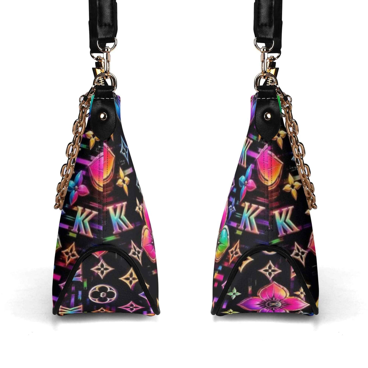 Konfidential Kouture  PU Shoulder Bag With Chain Decoration