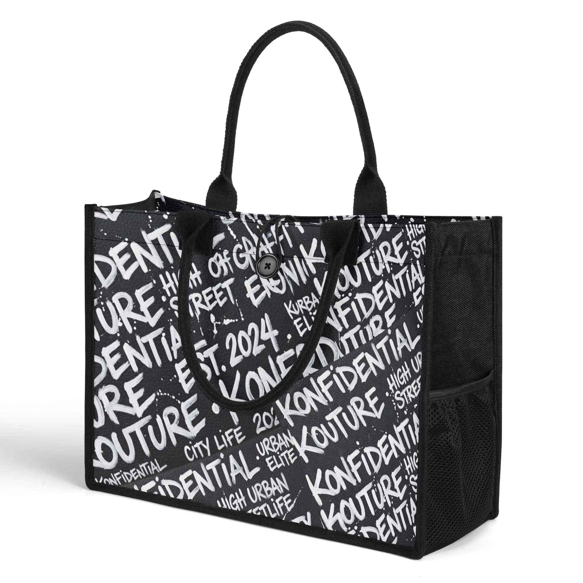 Konfidential Kouture Graffiti Print Tote Bag