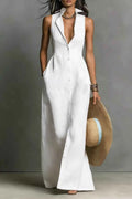 Sleeveless Button-Down Maxi Dress