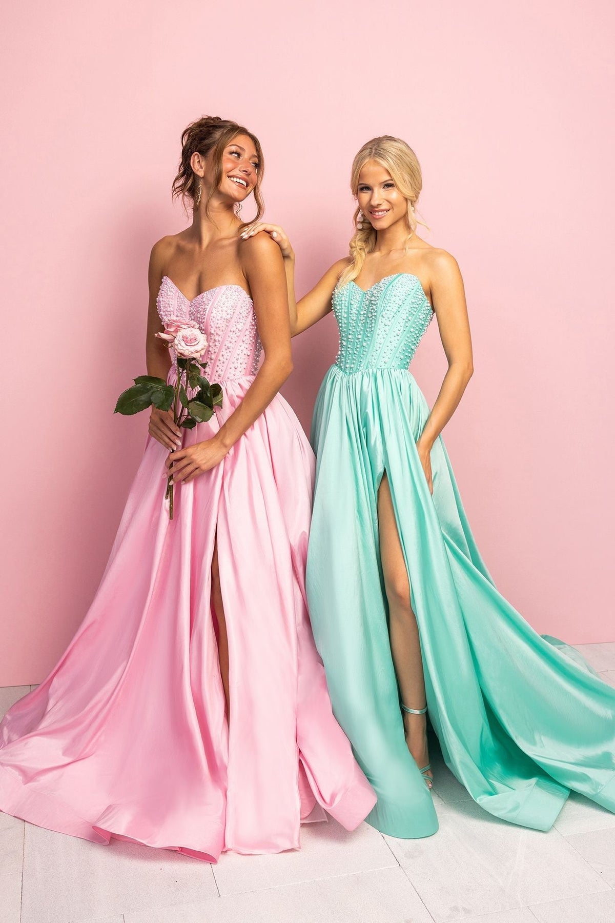 Sweetheart Floor-Length Satin Corset Formal Ball Gown XO178