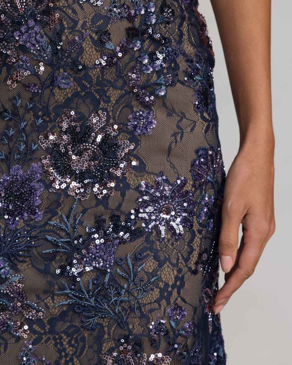 Off-the-Shoulder Floor-Length Lace Formal Dress