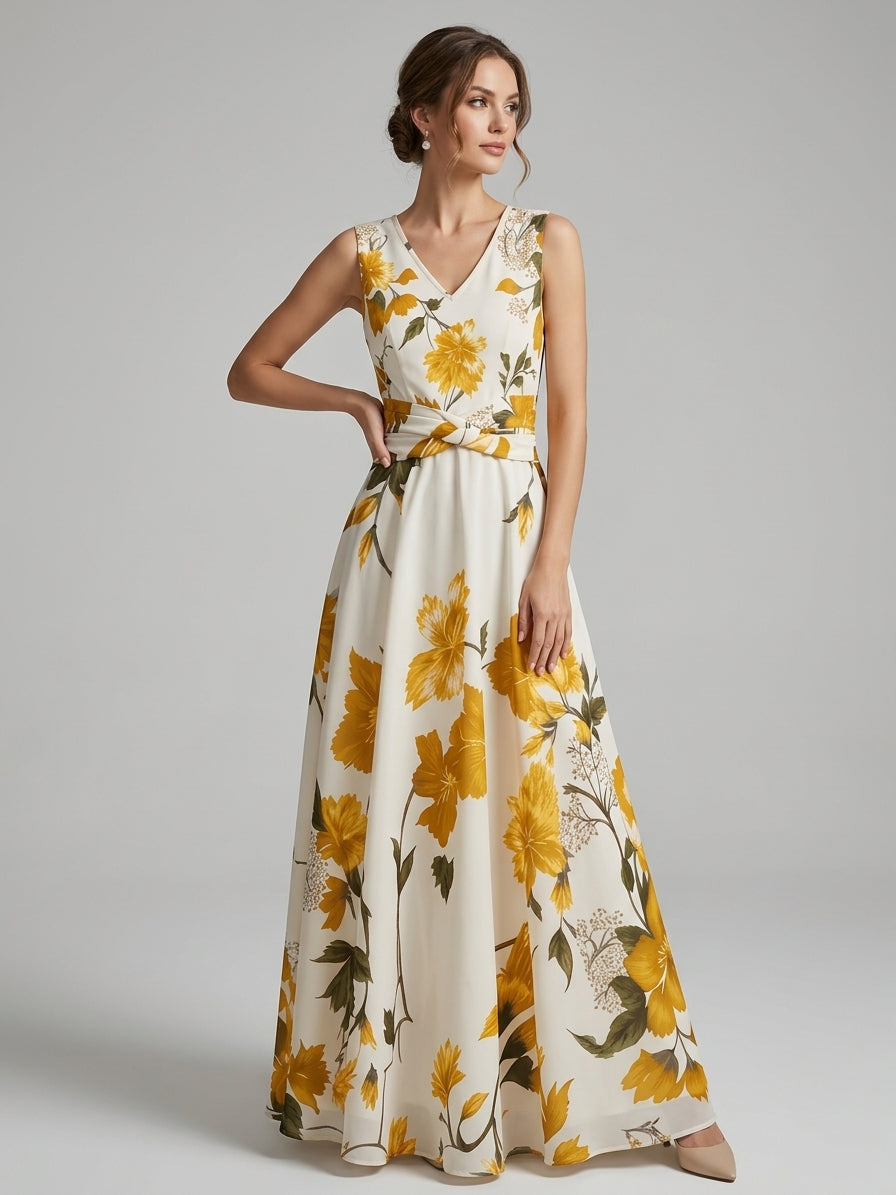 Floral Print Sleeveless Casual Dress