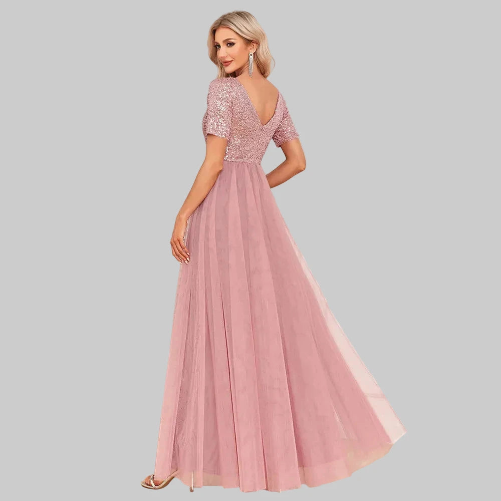 Pink Floor Length Maxi Gown
