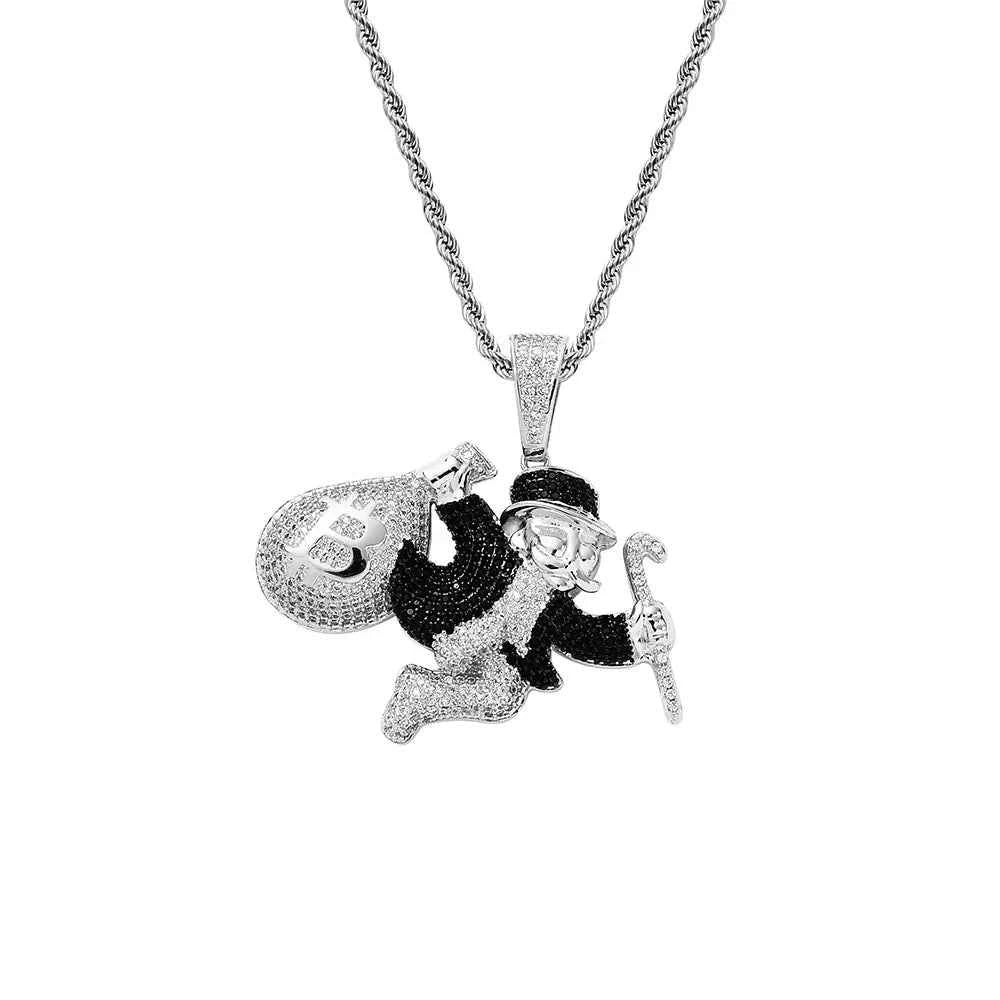 Mr Monopoly Diamond Pendant