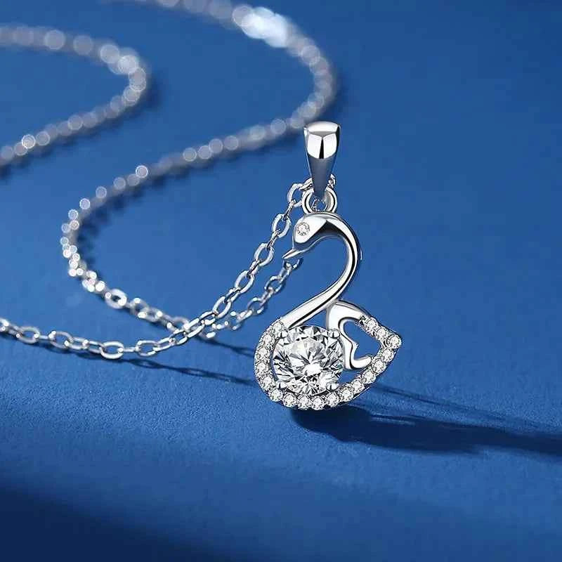 Sterling Silver Swan Pendant Necklace