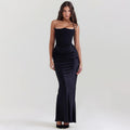 Women's Off-the-Shoulder Bandage Evening Maxi Dress Black