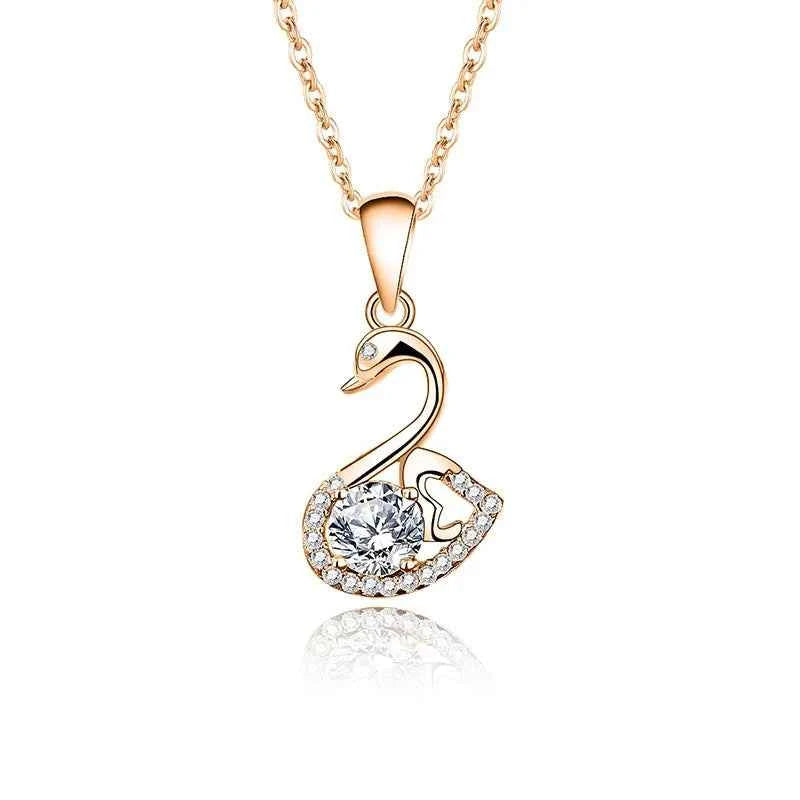 Sterling Silver Swan Pendant Necklace