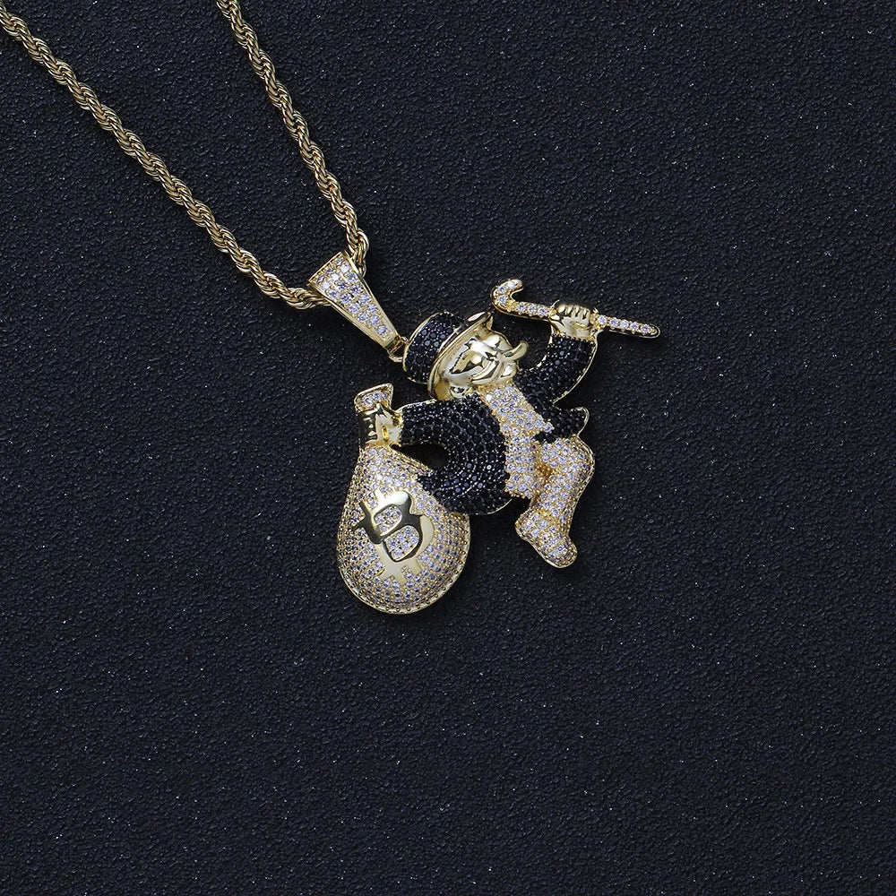 Hip Hop Mr Monopoly Pendant Necklace | Konfidential Kouture