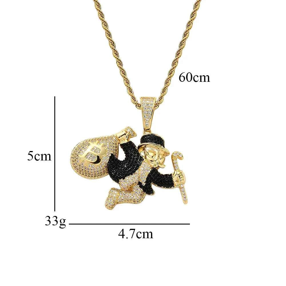 Mr Monopoly Diamond Pendant