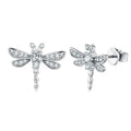 Sterling Silver Dragonfly Pendant Earrings