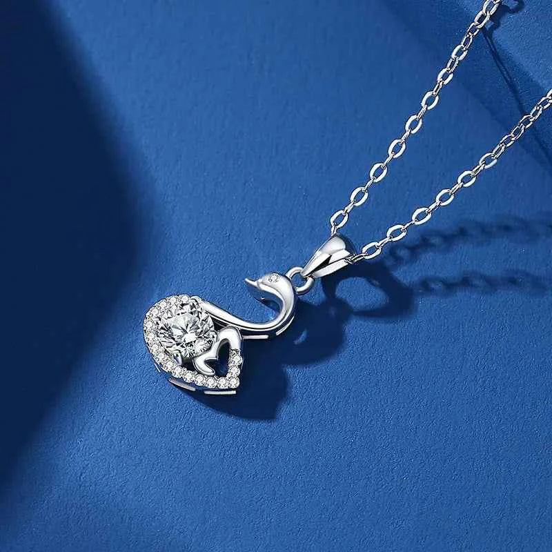 Sterling Silver Swan Pendant Necklace