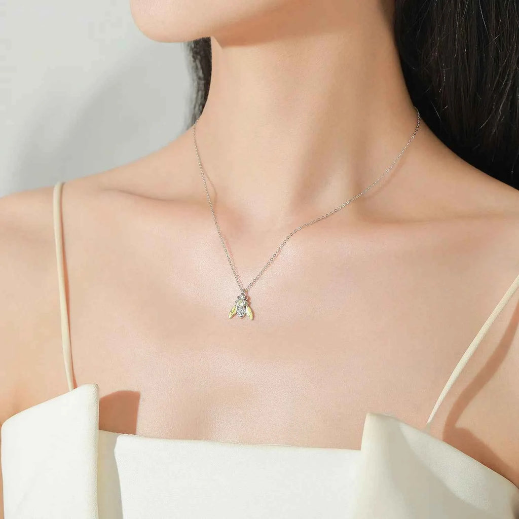 Sterling Silver Honeybee Pendant Necklace