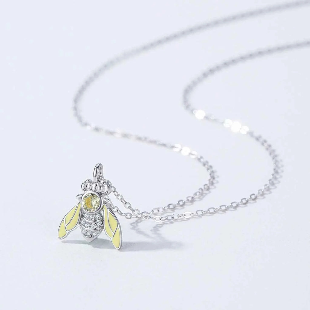 Sterling Silver Honeybee Pendant Necklace