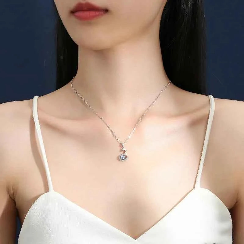 Sterling Silver Swan Pendant Necklace