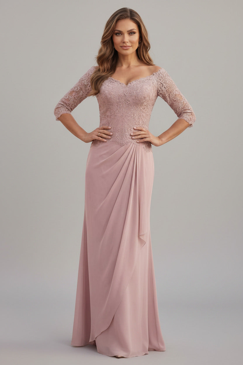 Women's Long Sleeve Lace Mother Of The Bride Dress BY KONFIDENTIAL KOUTURE