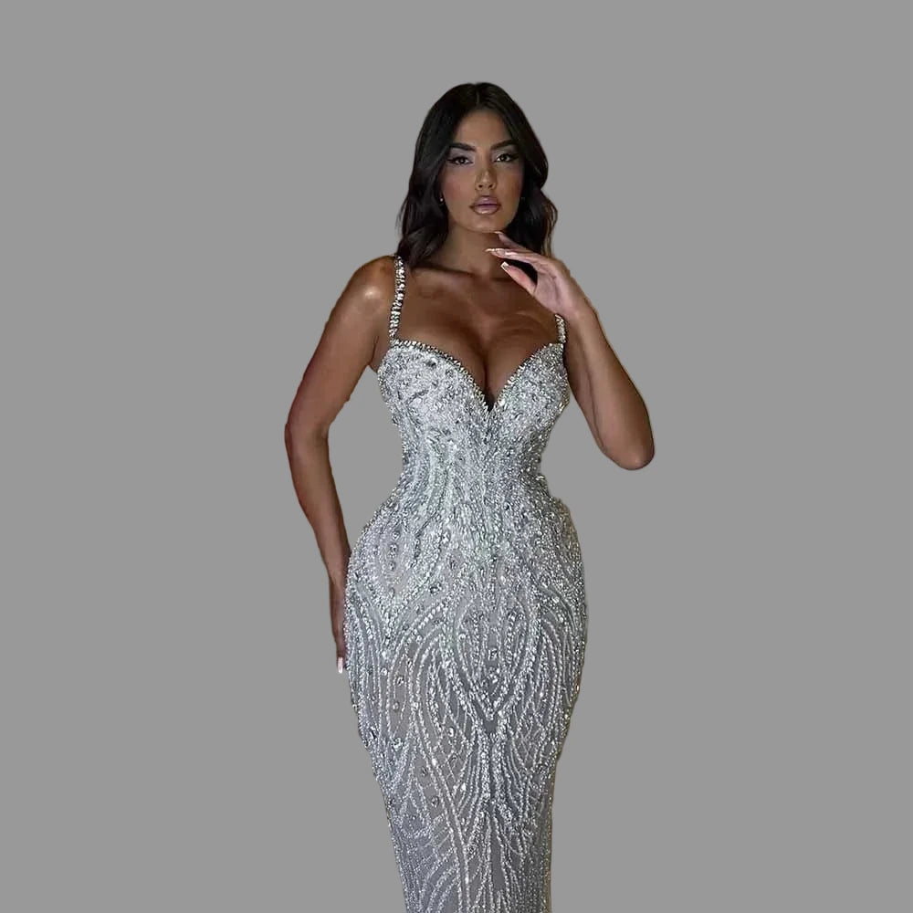 CLOSE UP Women's Spaghetti Strap Sweetheart Lace Sequin high end Maxi Evening Dress BY KONFIDENTIAL KOUTURE 