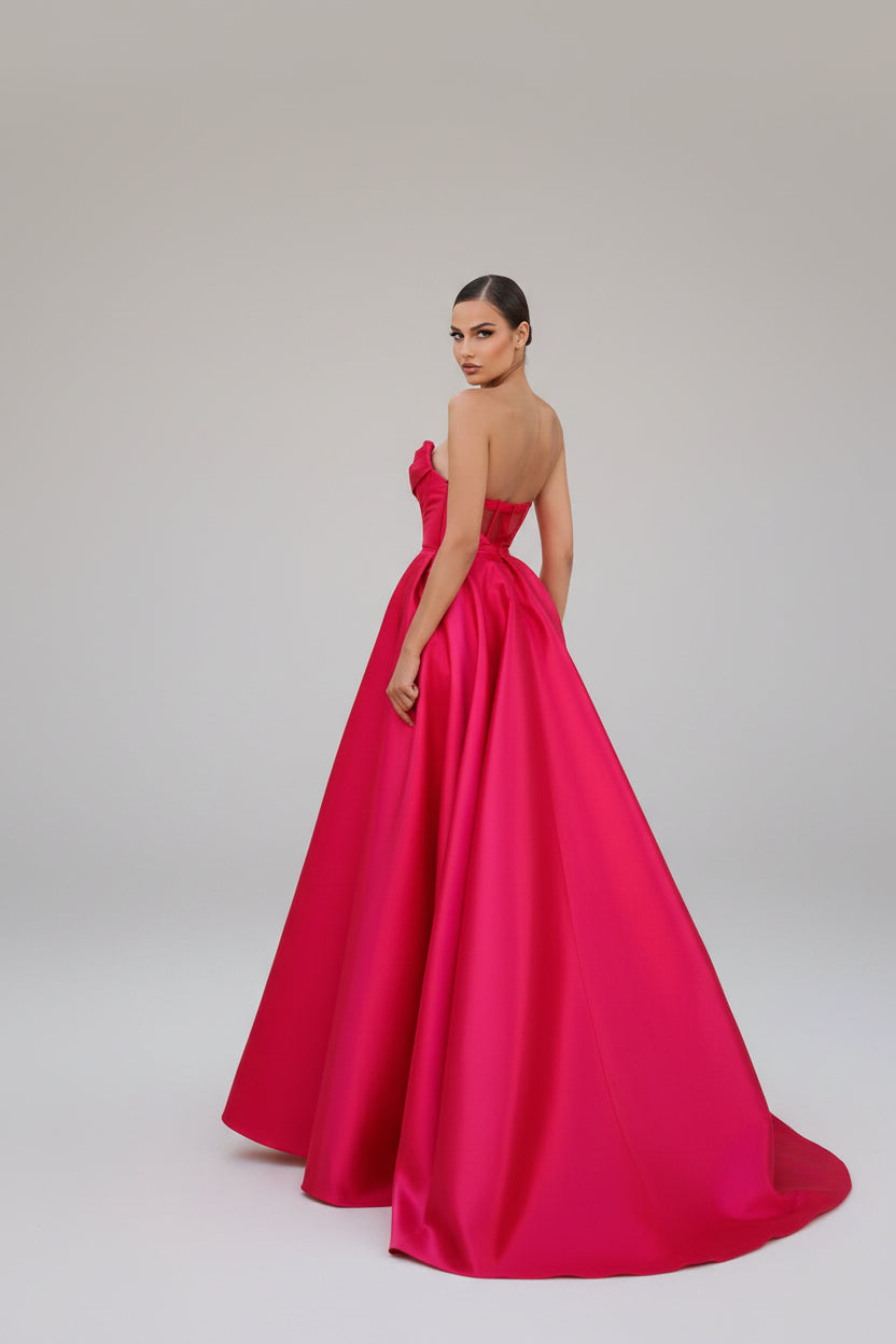 Strapless Floor-Length Mikado Formal Ball Gown | TYTK241F