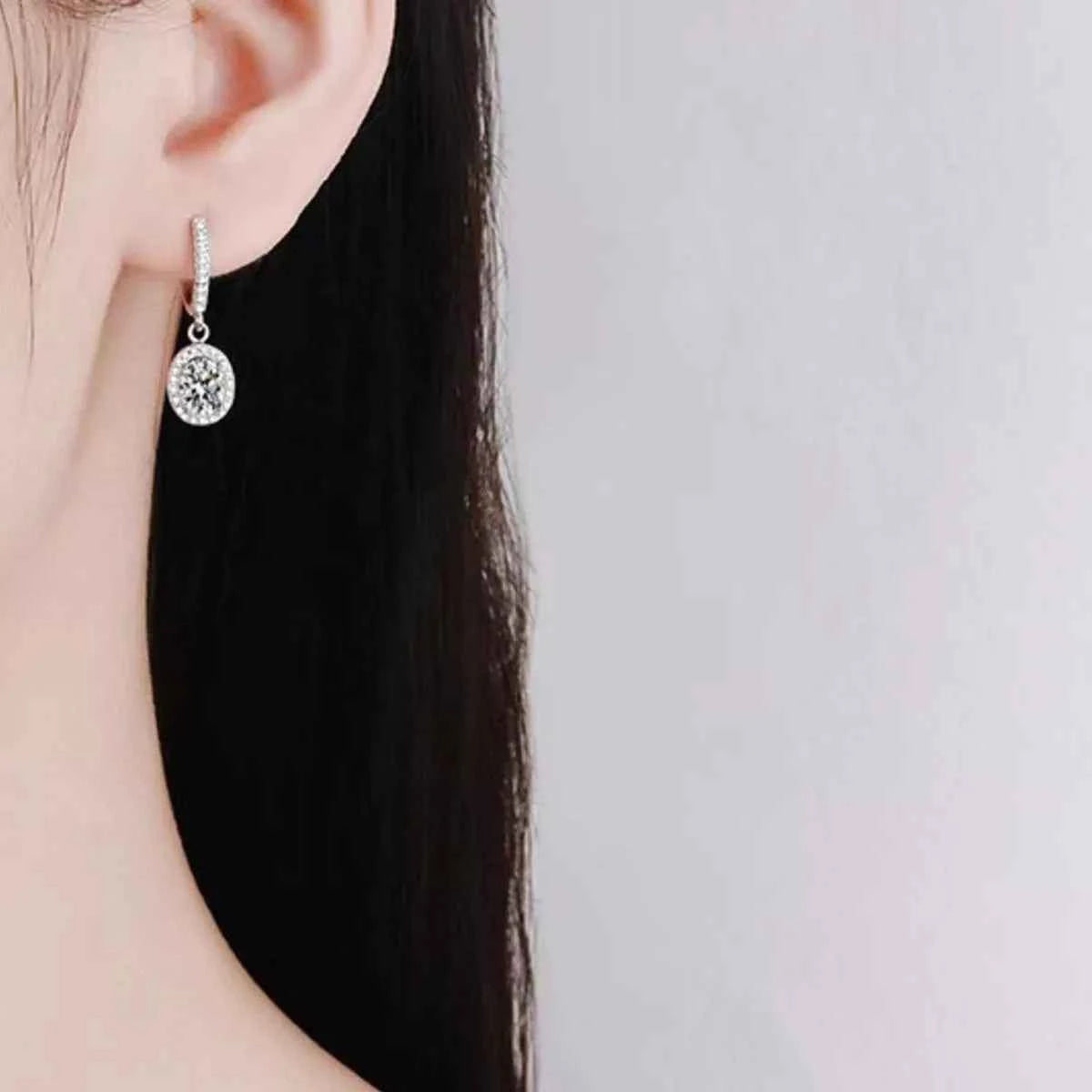 1 Carat Moissanite 925 Sterling Silver Drop Earrings