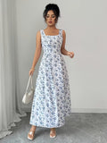 Floral Square Neck Maxi Dress