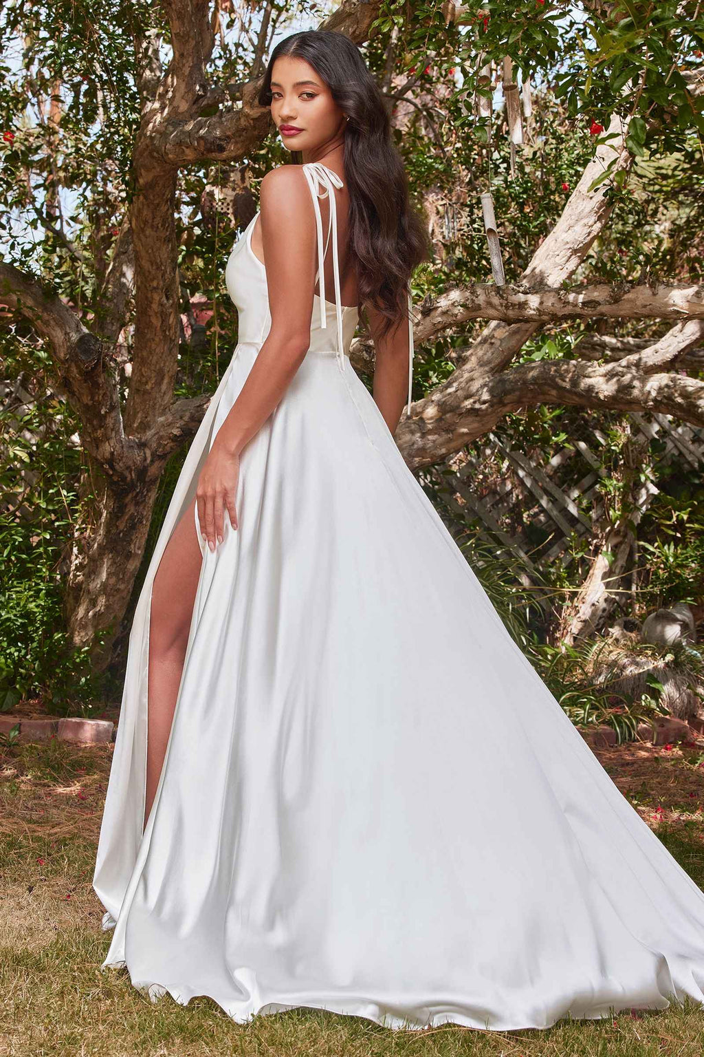 Cowl Neck Floor-Length Satin Formal A-Line | BD104W