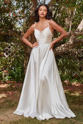 Cowl Neck Floor-Length Satin Formal A-Line | BD104W