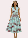 Sleeveless Polka Dot Floor Length Maxi Gown | Konfidential Kouture 