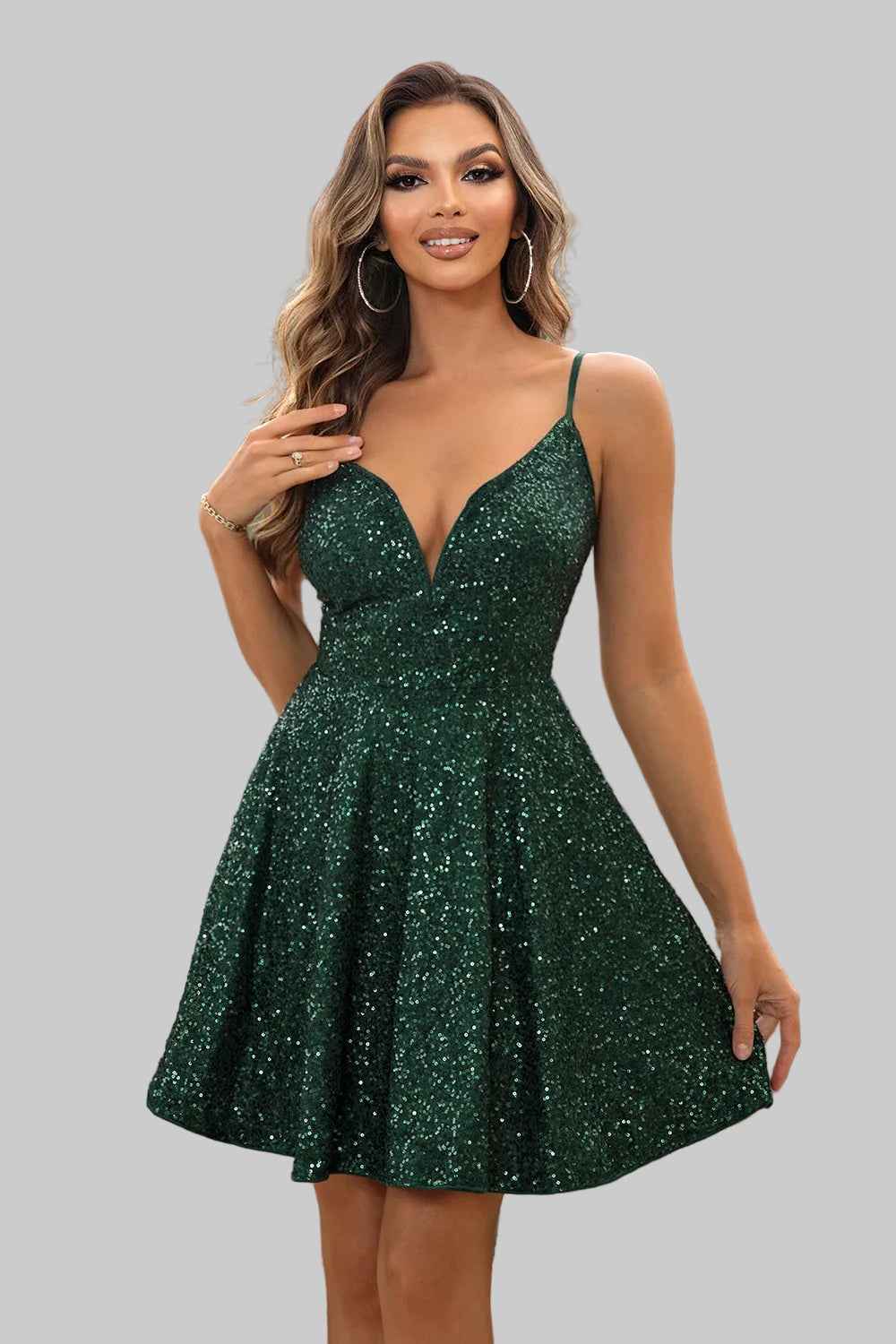 Sequin Spaghetti Strap Dress |Konfidential Kouture