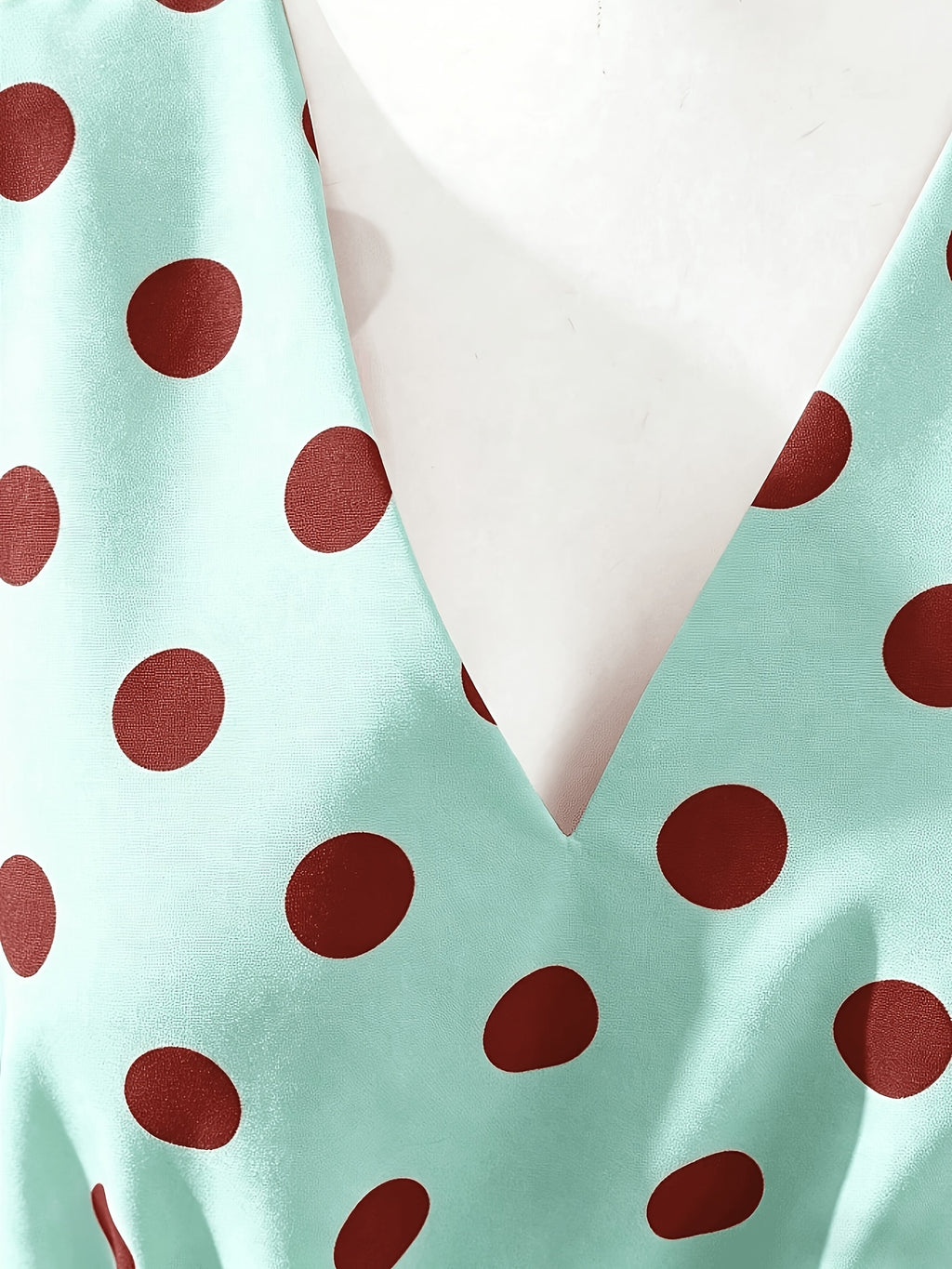 Sleeveless Polka Dot Floor Length Maxi Gown