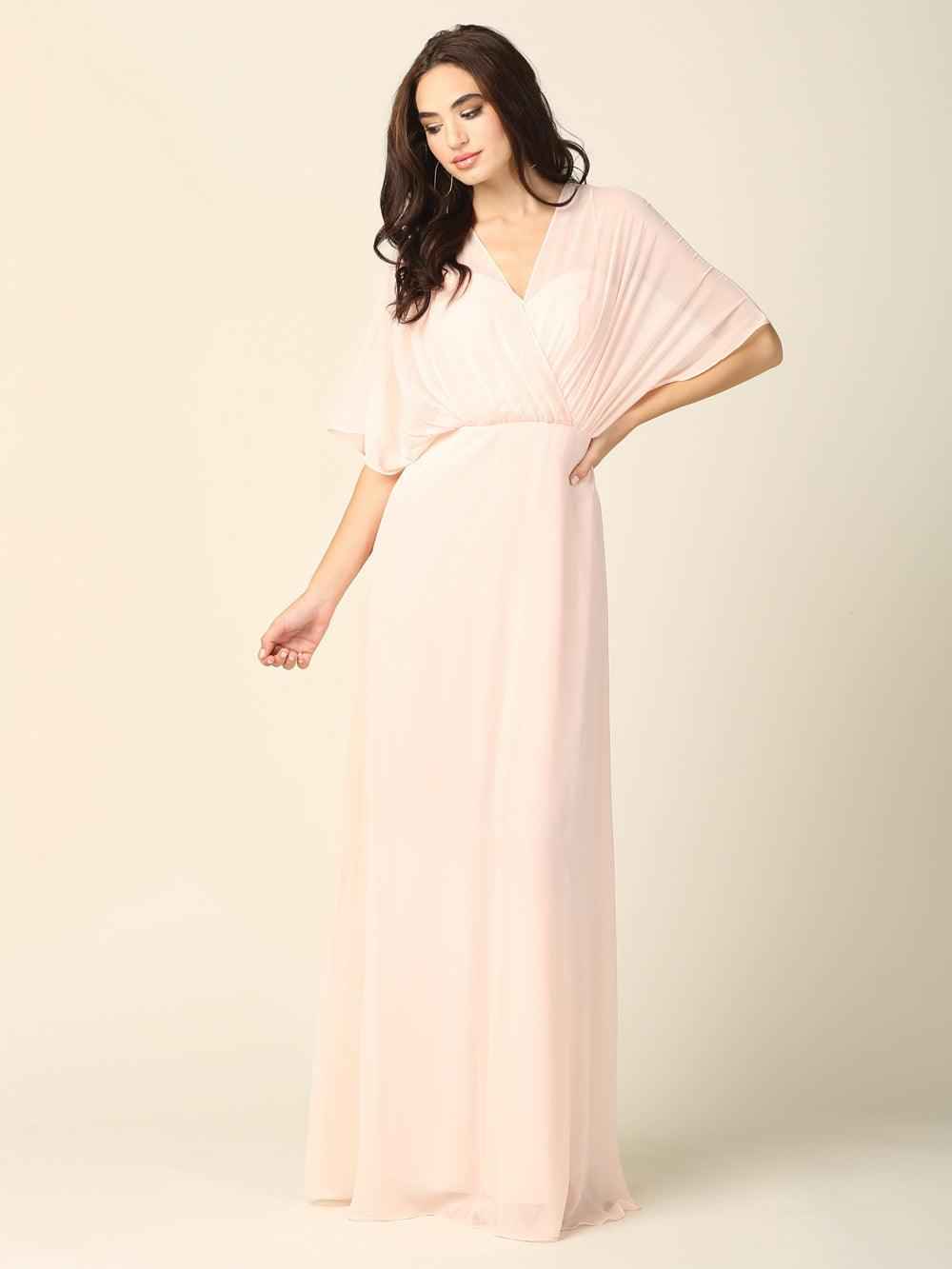 V-Neck Floor-Length Chiffon Formal A-Line Gown