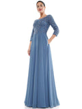 Bateau Neckline Chiffon Mother of the Bride