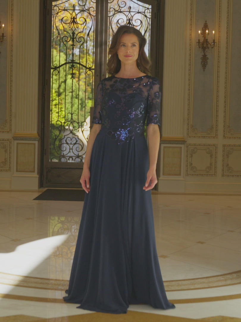 Long Mother of the Bride A-Line Formal Dress | M286