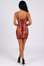 Women's Off-the-Shoulder Lace Bodycon Mini Dress