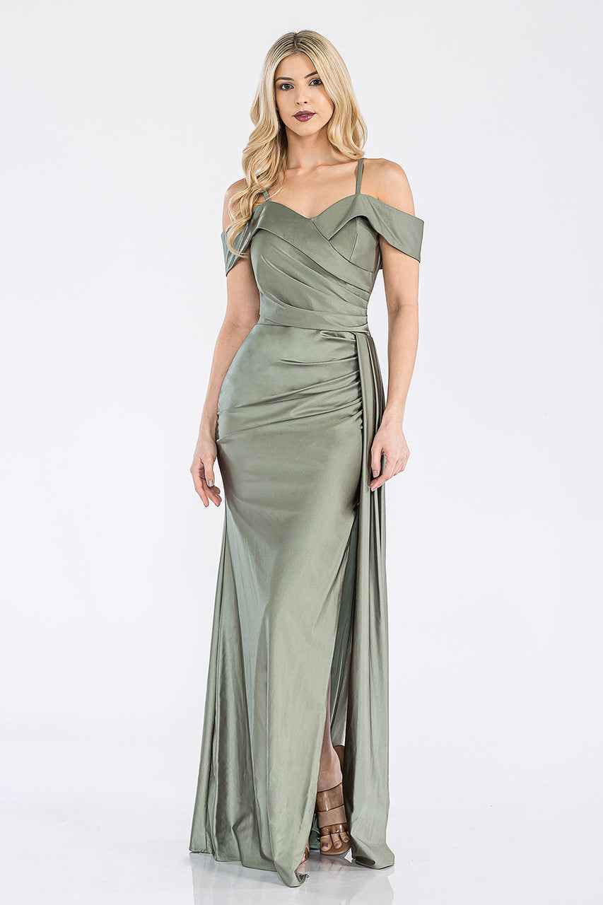 Sage Floor-Length Bridemaid Dress