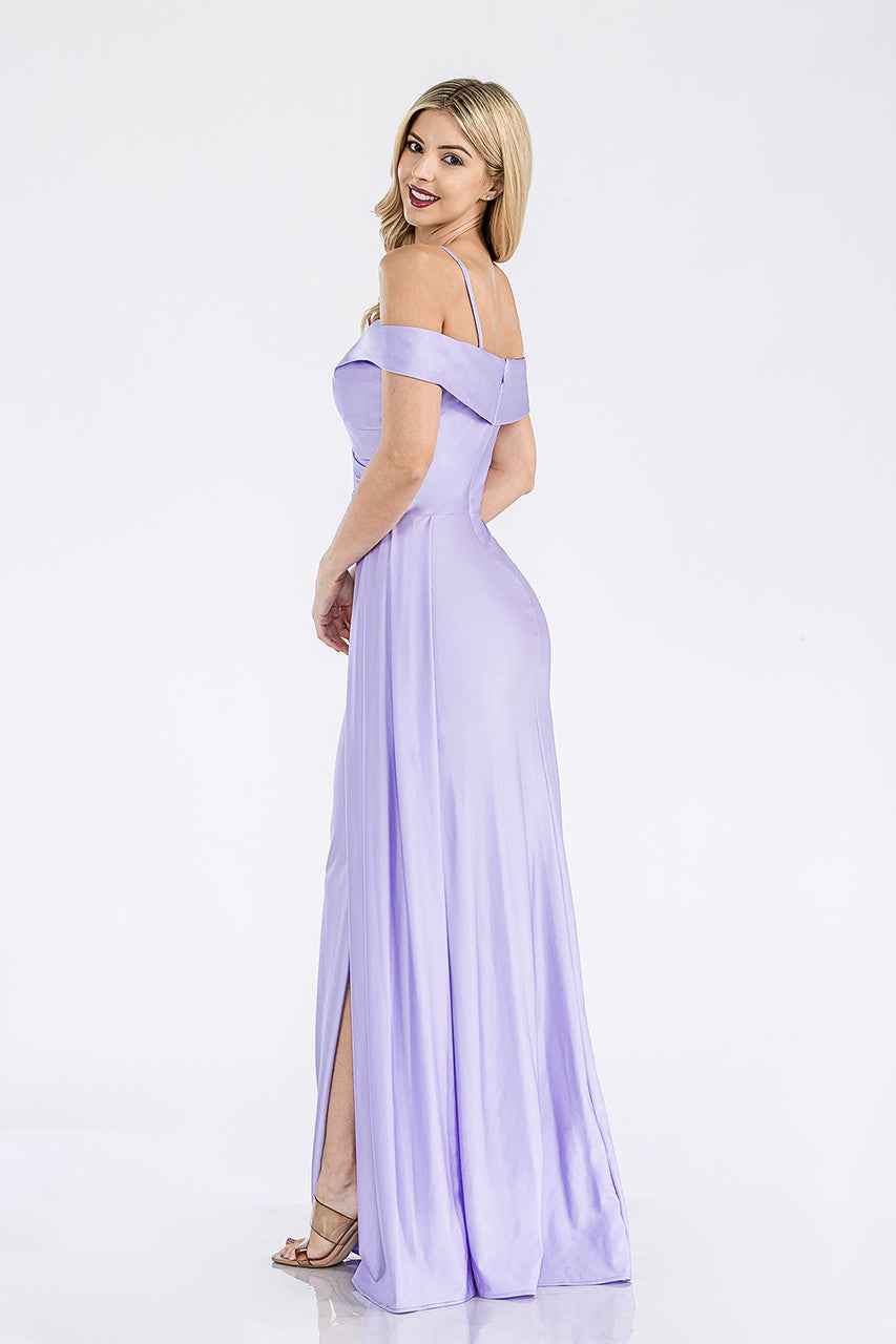 Lilac Floor-Length Formal Bridesmaid Dress